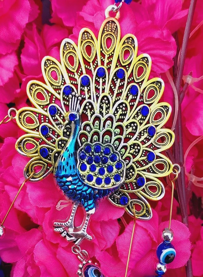 ARTISKRITI Metal Evil Eye Hanging for Home House Entrance Door Decoration, Peacock Showpiece Nazar Battu for Shop Office Living Room, Blue - Image 5